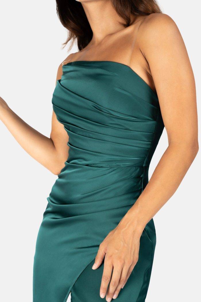 Prestije Maxikleid Satin mit Beinschlitz Günstiger Verkauf