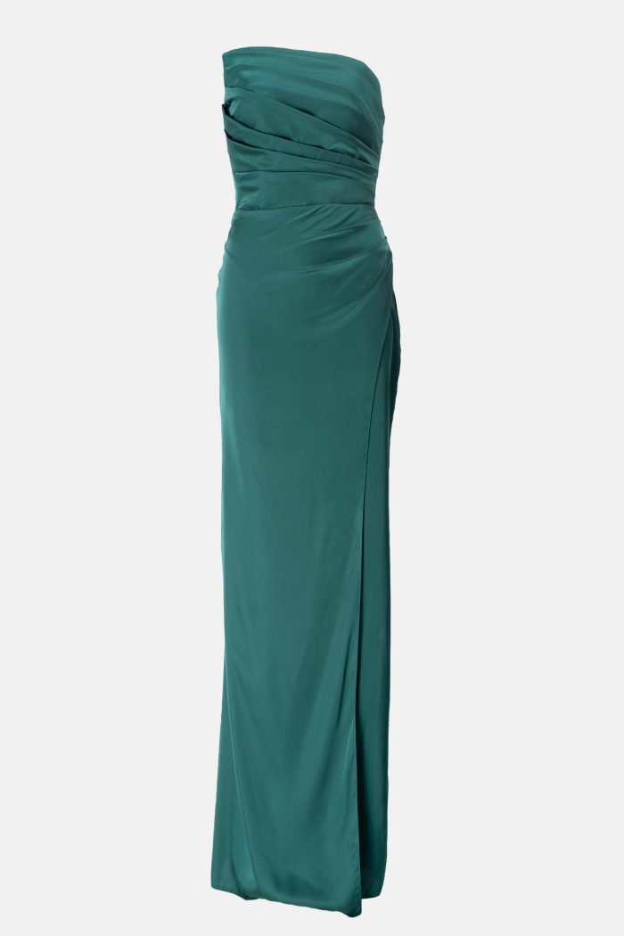 Prestije Maxikleid Satin mit Beinschlitz Günstiger Verkauf