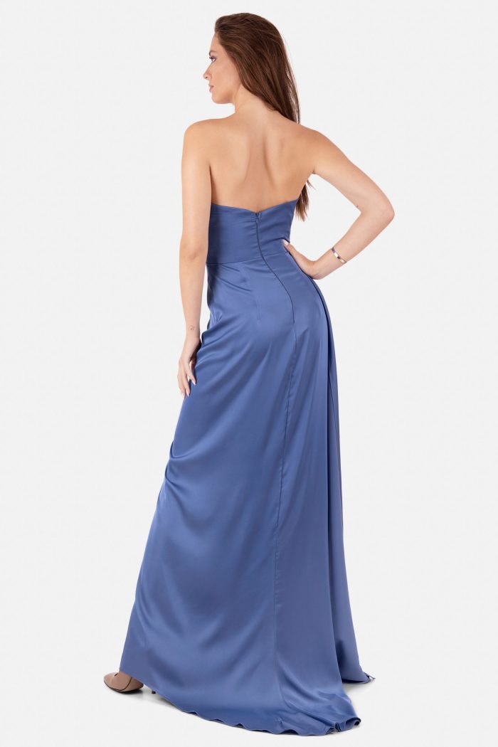 Prestije Drapiertes Maxikleid mit Beinschlitz Fabrikverkauf
