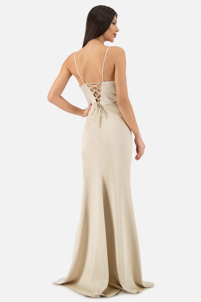 Prestije Satin Maxikleid drapiert Kostenloser Versand