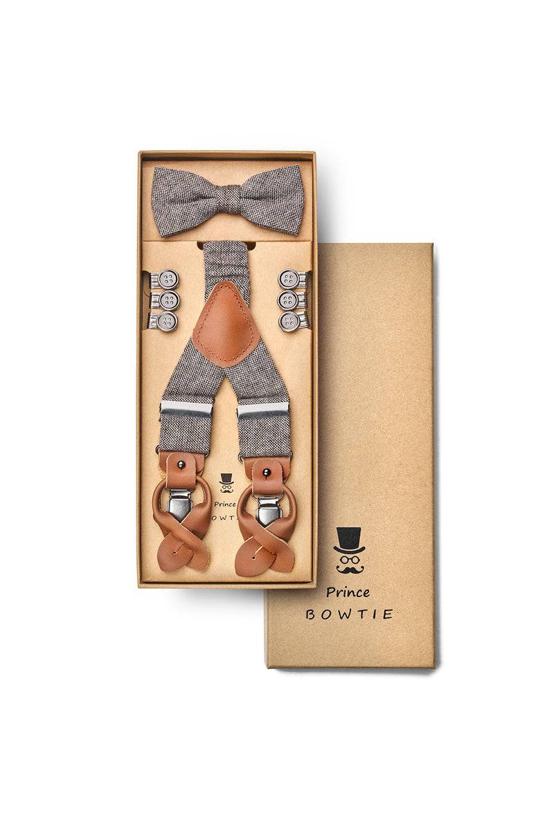 Prince Bowtie Hosenträger Set in Wolloptik Online