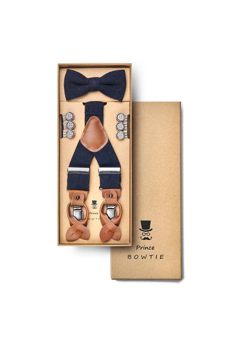 Prince Bowtie Hosenträger Set in Wolloptik Auslauf