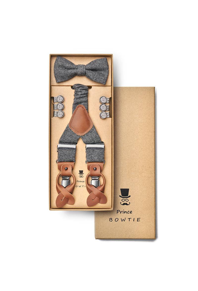 Prince Bowtie Hosenträger Set in Wolloptik Verkauf