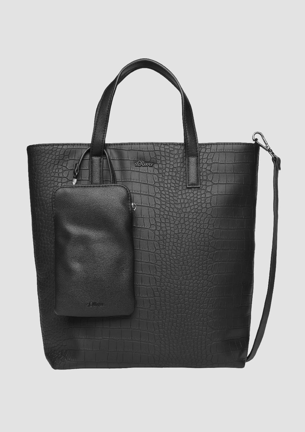 s.Oliver Mittelgroßer Shopper in Krokodilleder-Optik Lagerräumung