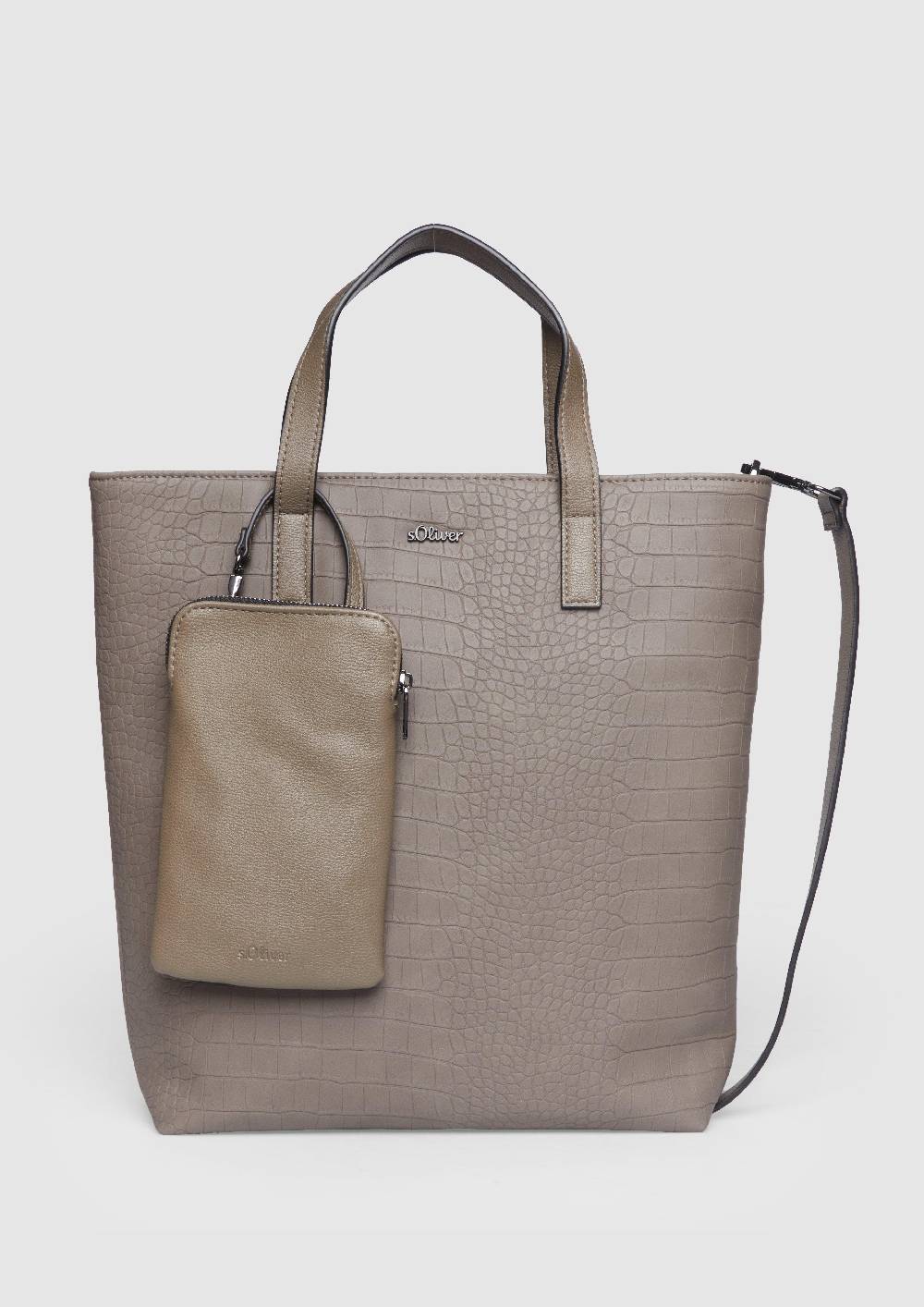 s.Oliver Mittelgroßer Shopper in Krokodilleder-Optik Heißer Verkauf