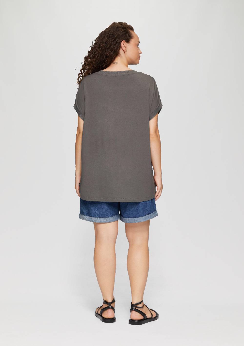 s.Oliver Materialmix-T-Shirt im Loose Fit Kostenloser Versand