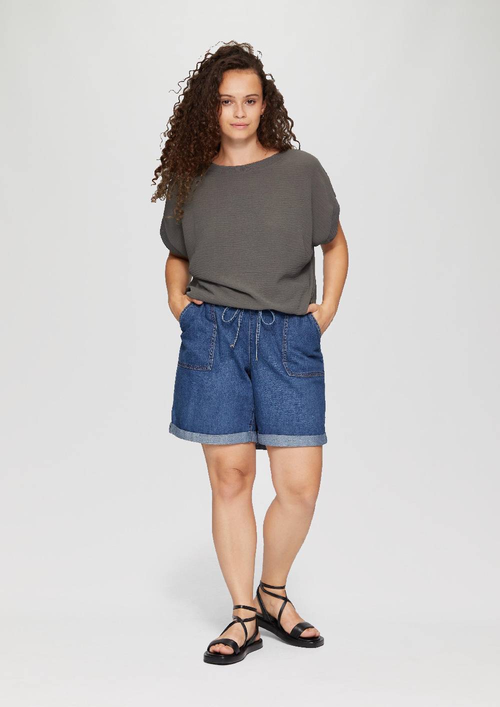 s.Oliver Materialmix-T-Shirt im Loose Fit Kostenloser Versand