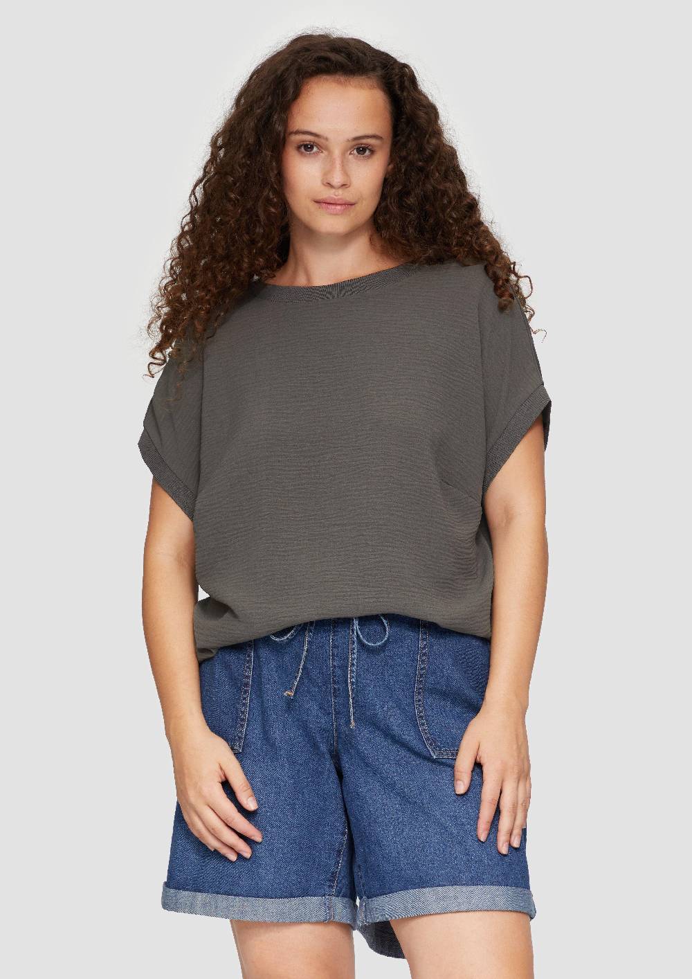 s.Oliver Materialmix-T-Shirt im Loose Fit Kostenloser Versand