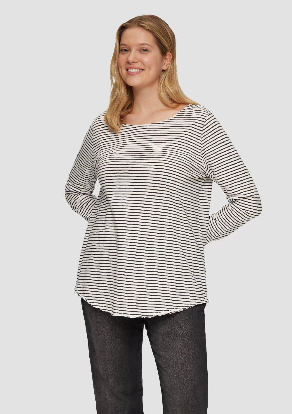 s.Oliver Longsleeve mit Flammgarnstruktur und Rundhalsausschnitt Fabrik Onlineshop