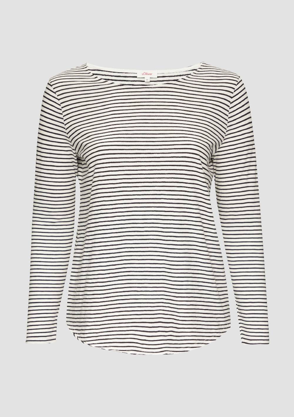 s.Oliver Longsleeve mit Flammgarnstruktur und Rundhalsausschnitt Fabrik Onlineshop