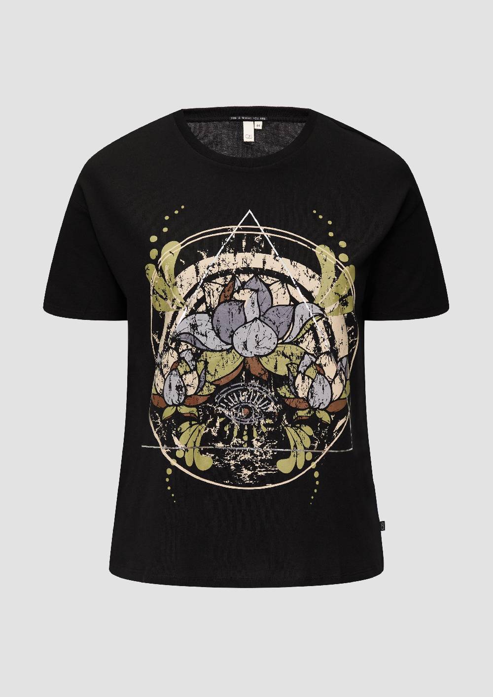 s.Oliver Print-T-Shirt mit überschnittenen Schultern Flash Sale