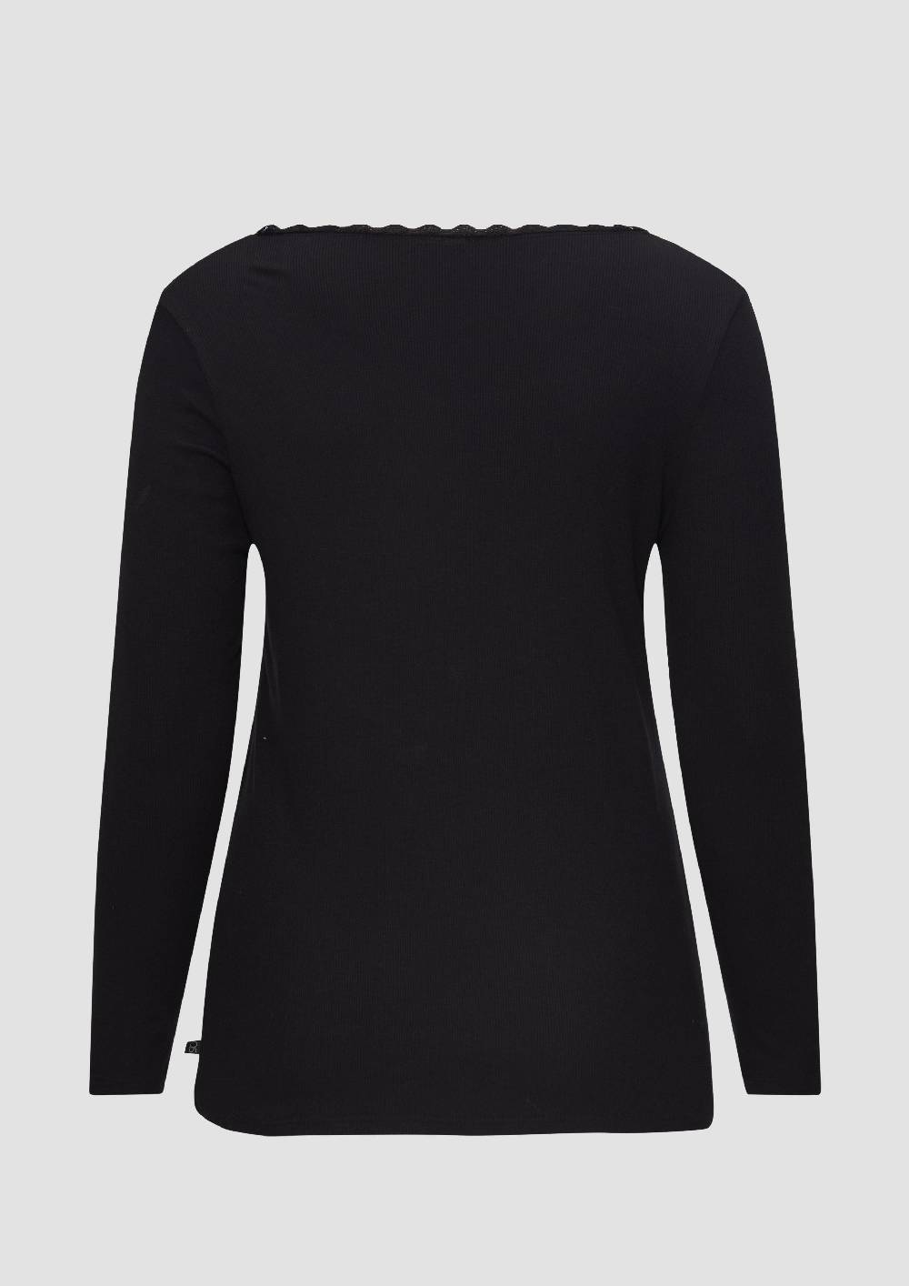 s.Oliver Rippshirt aus Viskosemix mit Spitzendetail Cyber Monday