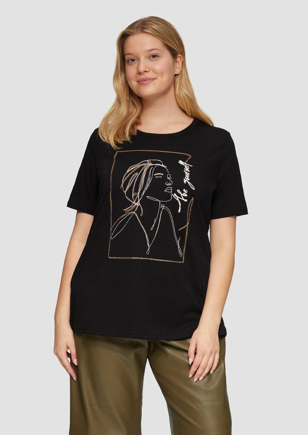 s.Oliver T-Shirt mit Stickerei-Artwork Heißer Verkauf
