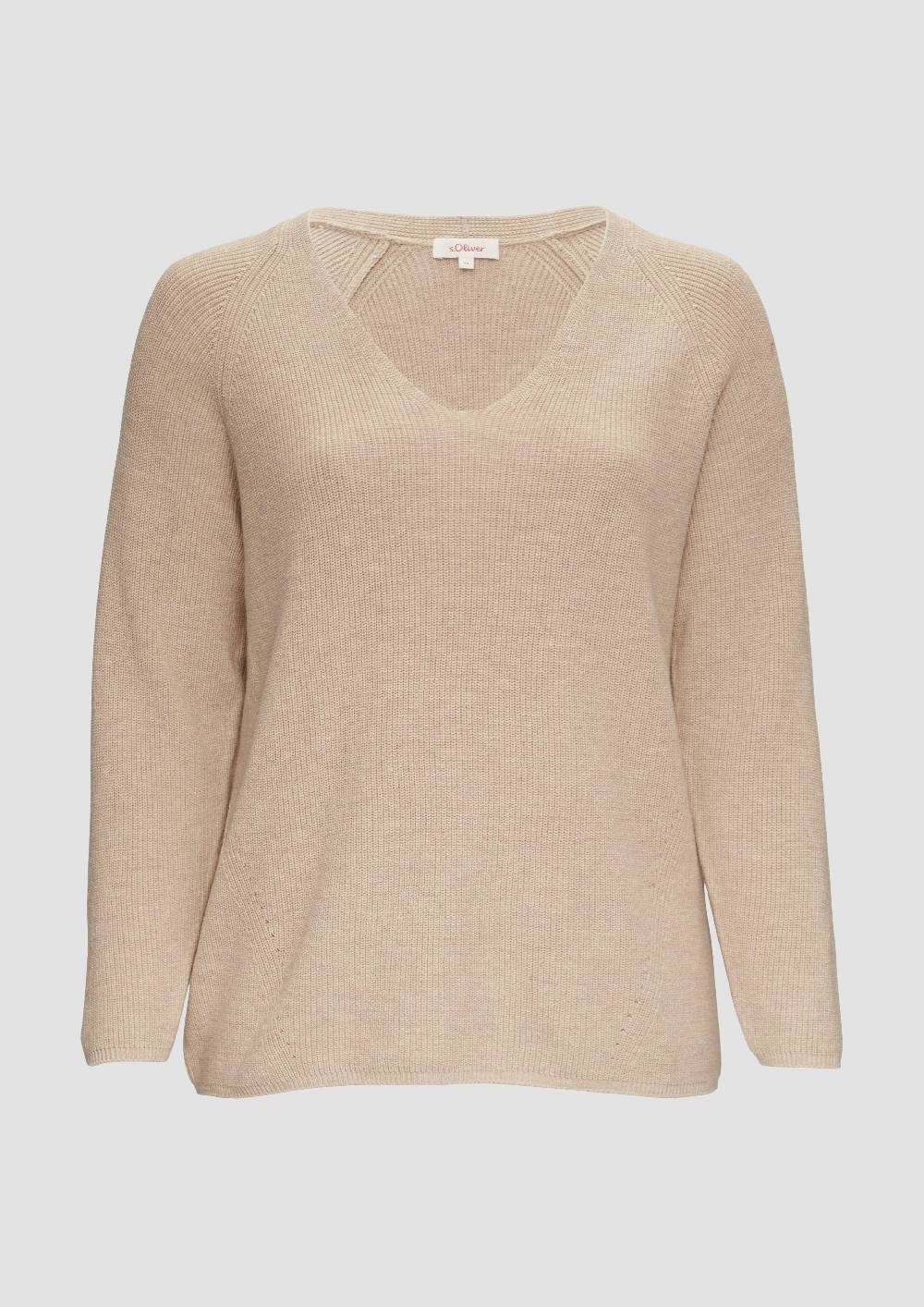 s.Oliver Strickpullover mit V-Ausschnitt im Loose Fit Online Outlet