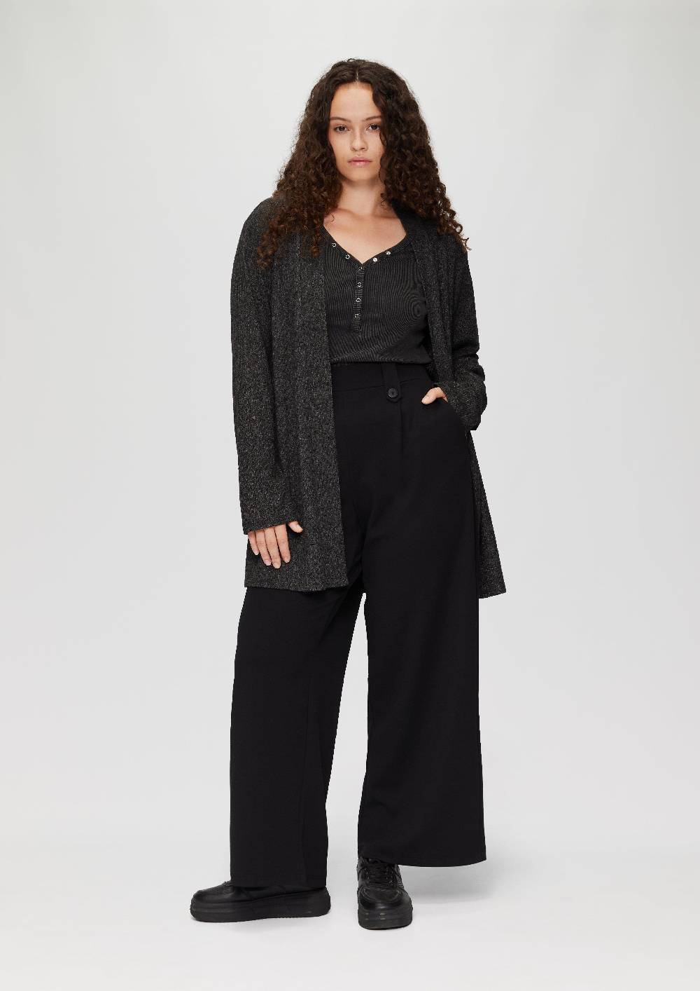 s.Oliver Gerippter Long-Cardigan in melierter Optik Bestseller