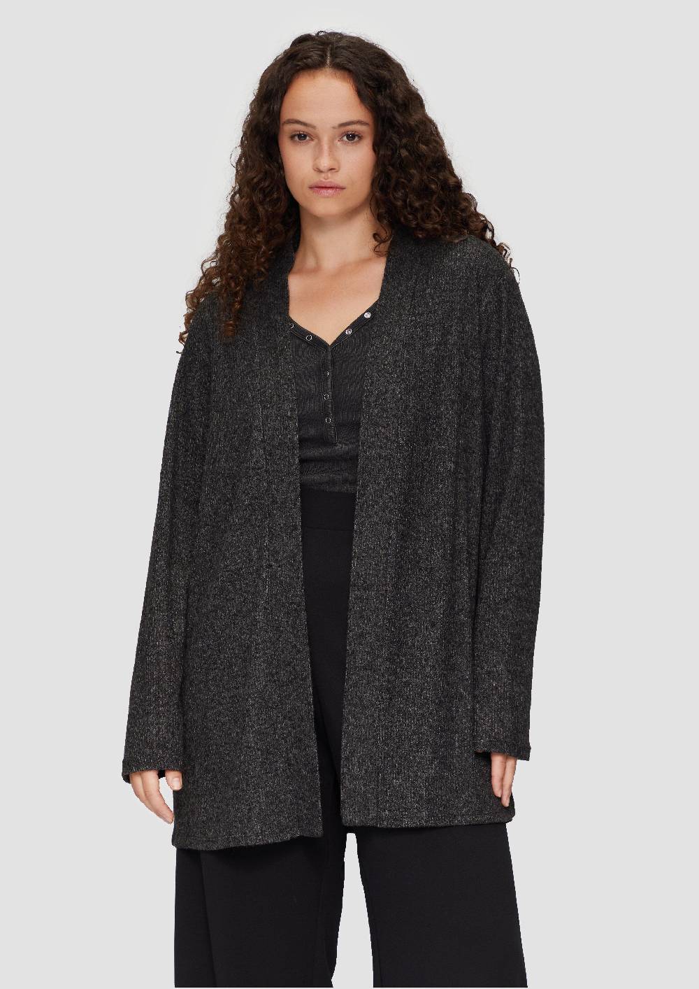 s.Oliver Gerippter Long-Cardigan in melierter Optik Bestseller