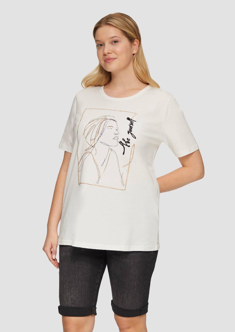 s.Oliver T-Shirt mit Stickerei-Artwork Tägliche Deals