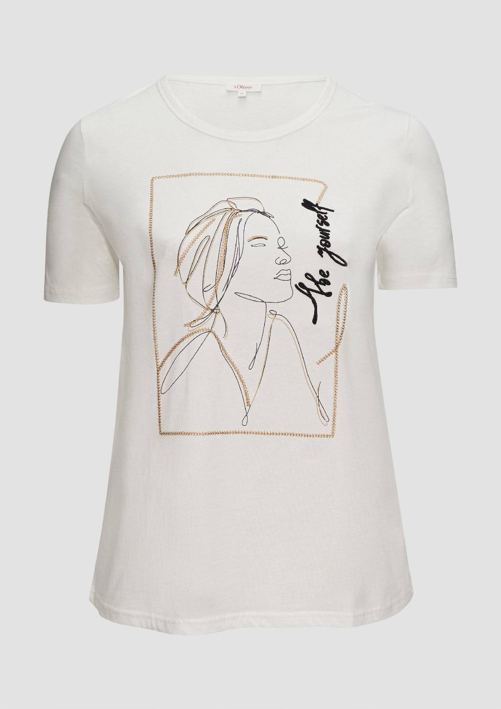 s.Oliver T-Shirt mit Stickerei-Artwork Tägliche Deals