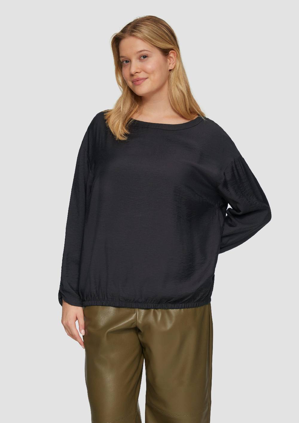 s.Oliver Viskose-Bluse mit elastischem Saum Sonderangebote