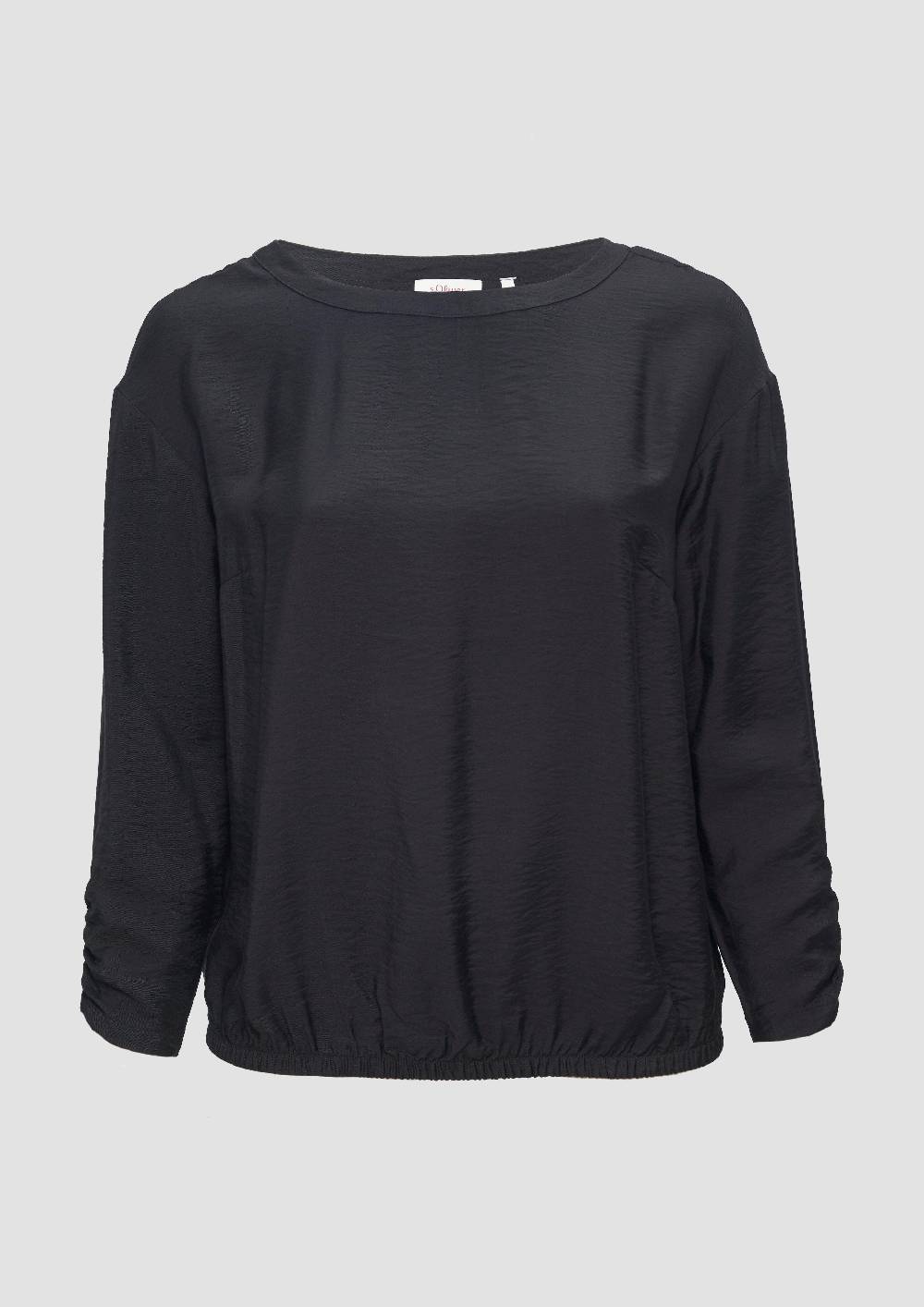 s.Oliver Viskose-Bluse mit elastischem Saum Sonderangebote