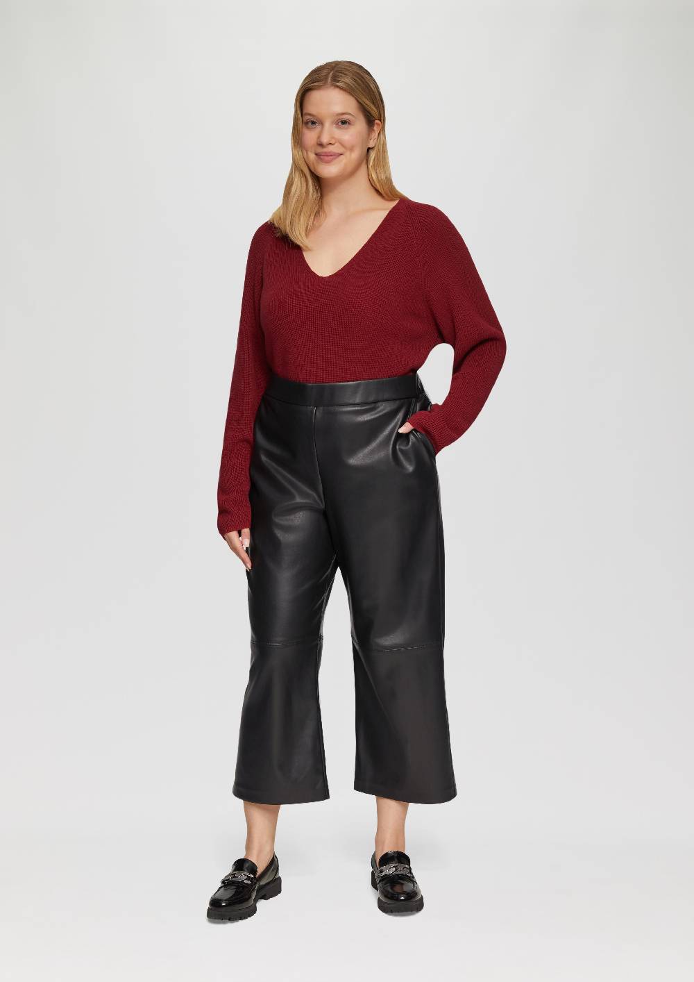s.Oliver Culotte aus Lederimitat mit Nahtdetails Kostenlose Rückgabe