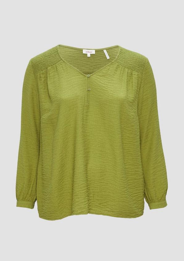 s.Oliver Strukturierte Bluse aus Viskosemix mit Smok Detail Letzte 3 Tage