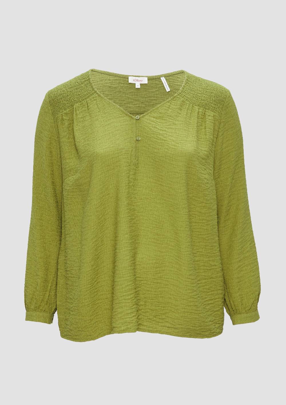 s.Oliver Strukturierte Bluse aus Viskosemix mit Smok Detail Letzte 3 Tage