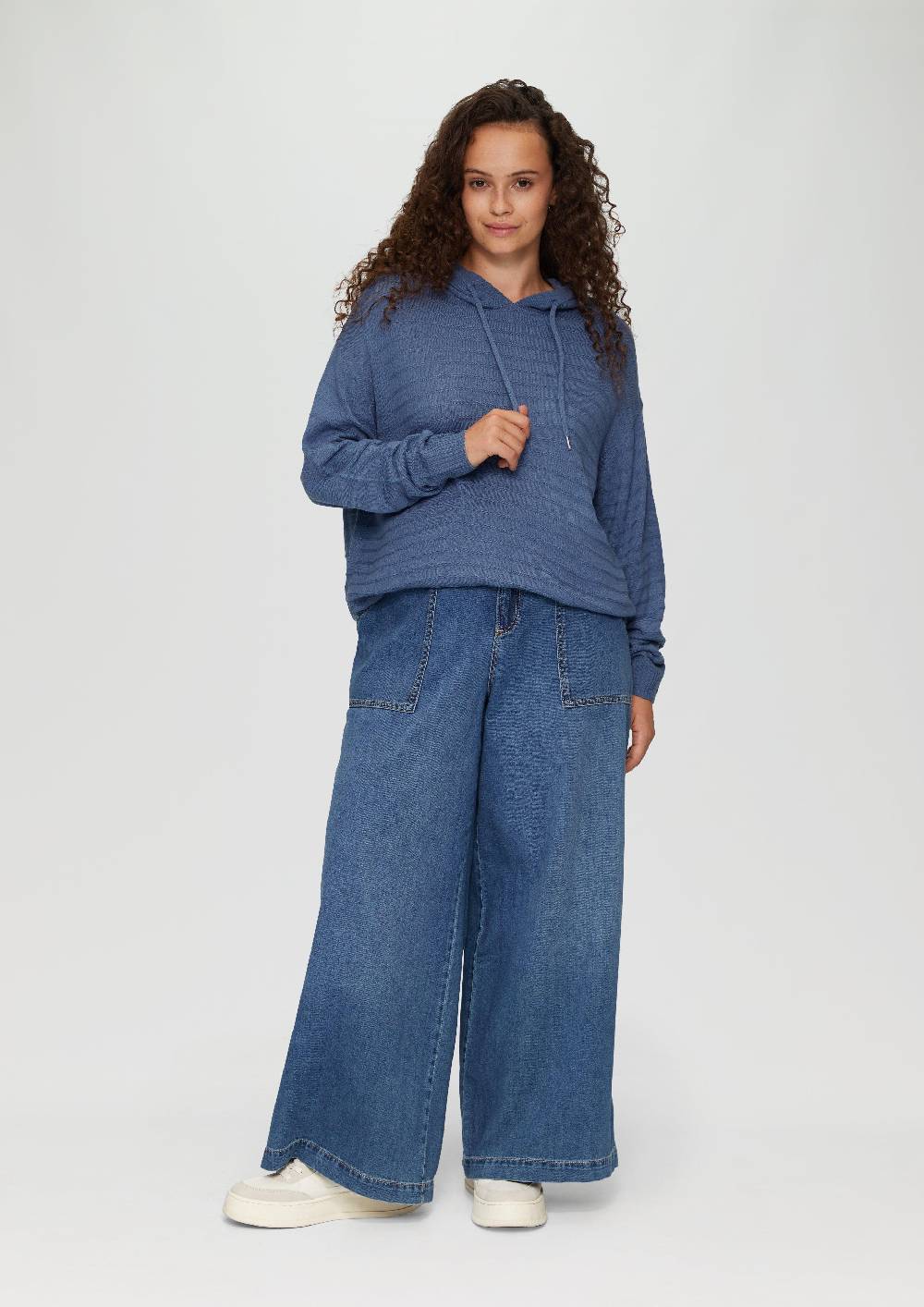 s.Oliver Strukturierter Strickpullover mit Kapuze Nur noch ein Tag übrig