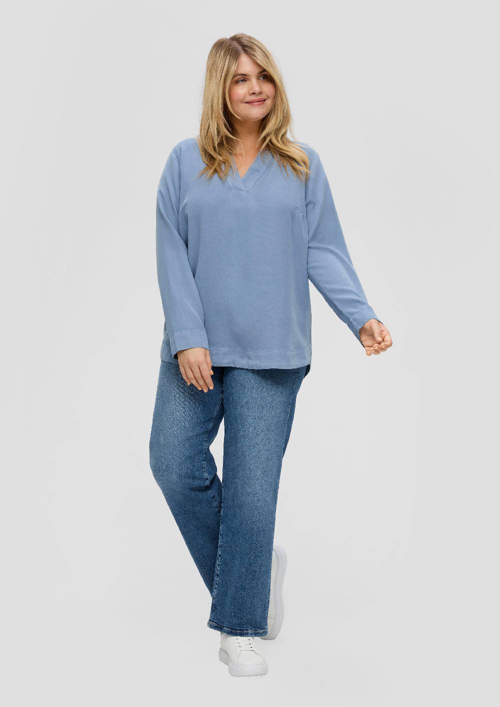 s.Oliver Lyocellbluse mit Tunika-Ausschnitt 50% Rabatt mit kostenlosem Versand