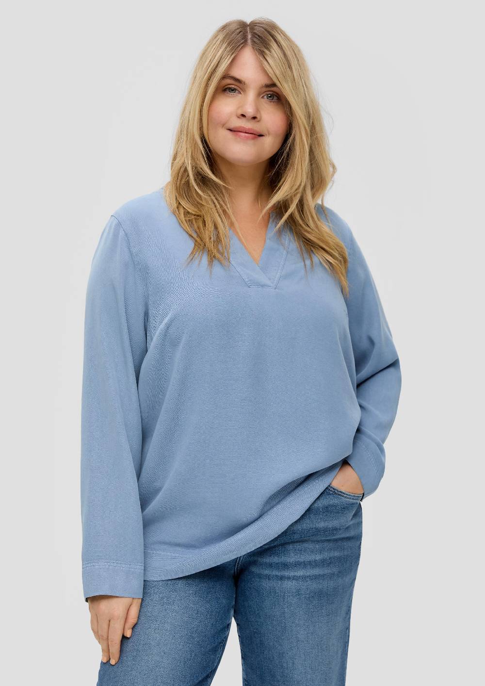 s.Oliver Lyocellbluse mit Tunika-Ausschnitt 50% Rabatt mit kostenlosem Versand