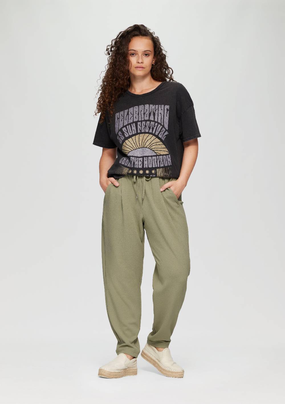 s.Oliver Jogpants aus Interlock-Crêpe Im Verkauf