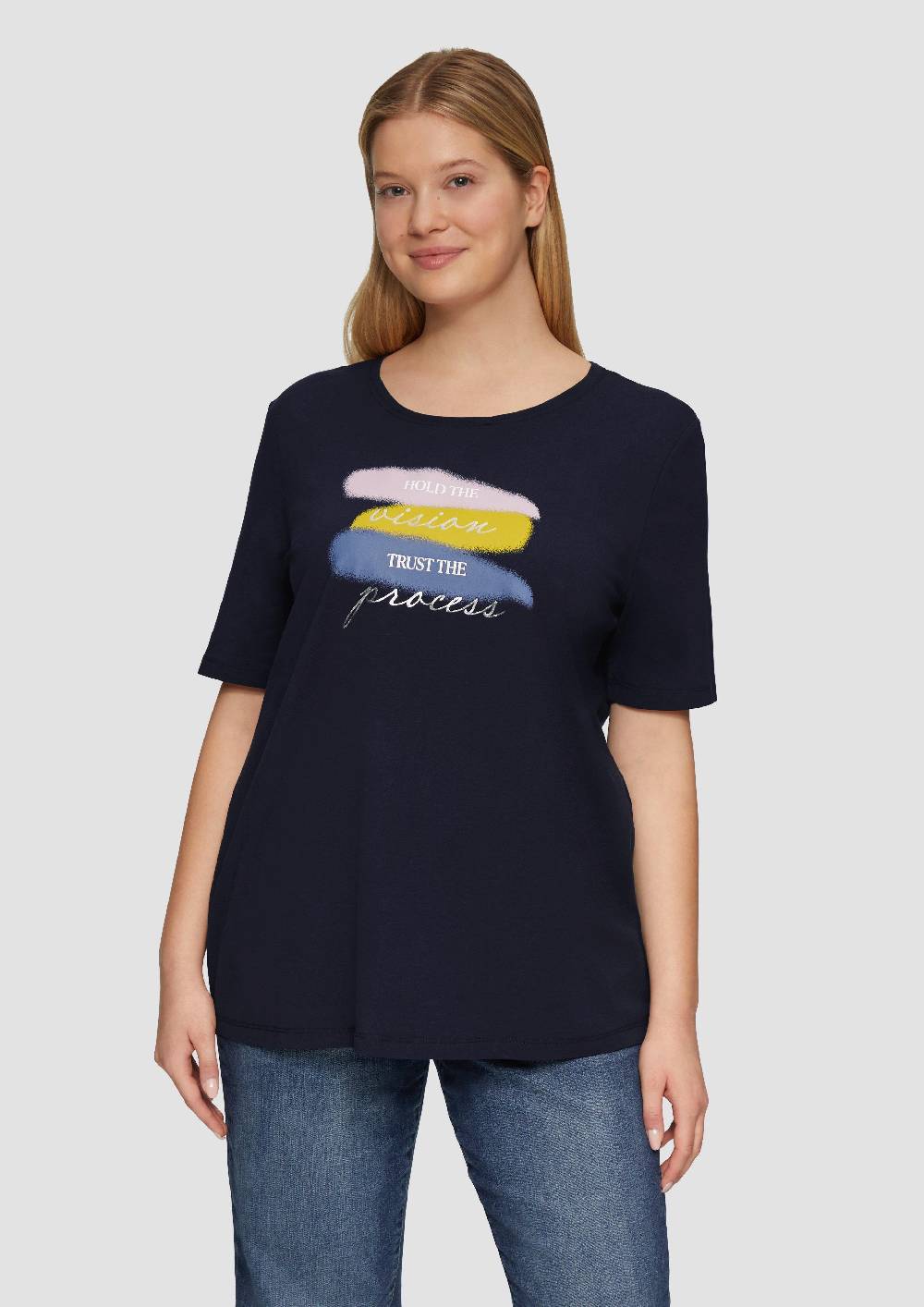 s.Oliver T-Shirt mit Rundhalsausschnitt und Front-Print im Angebot