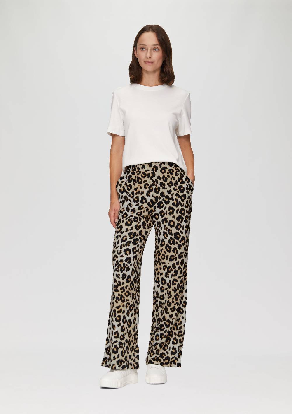 s.Oliver Hose mit Wide Leg aus strukturiertem Jersey Exklusivangebot