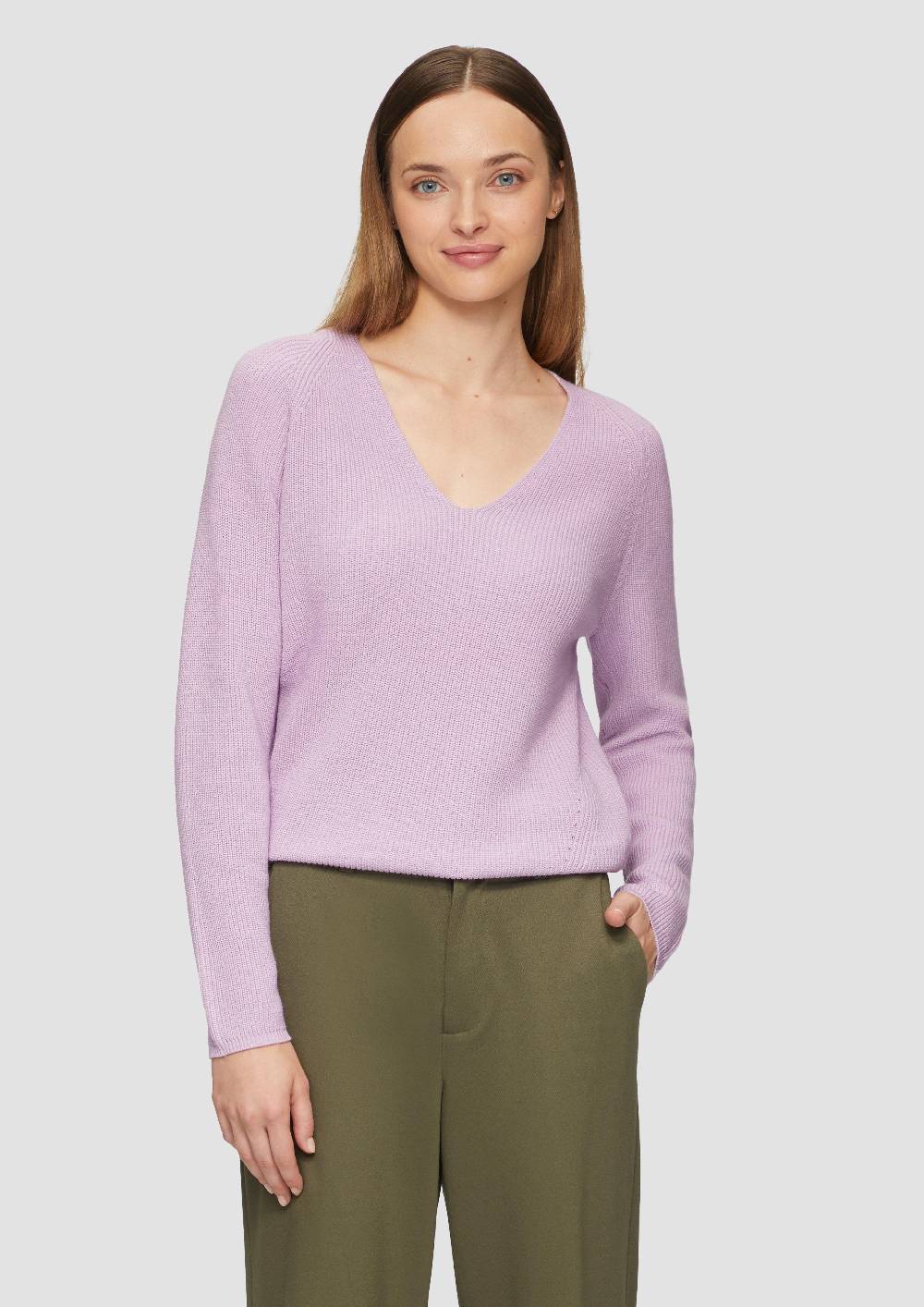 s.Oliver Strickpullover mit V-Ausschnitt und Raglan-Ärmeln Preisnachlass