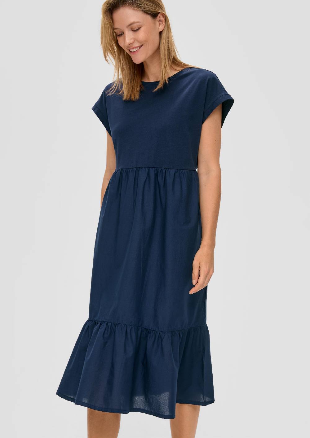 s.Oliver Luftiges Baumwollkleid im Fabricmix und Relaxed Fit Osterangebot