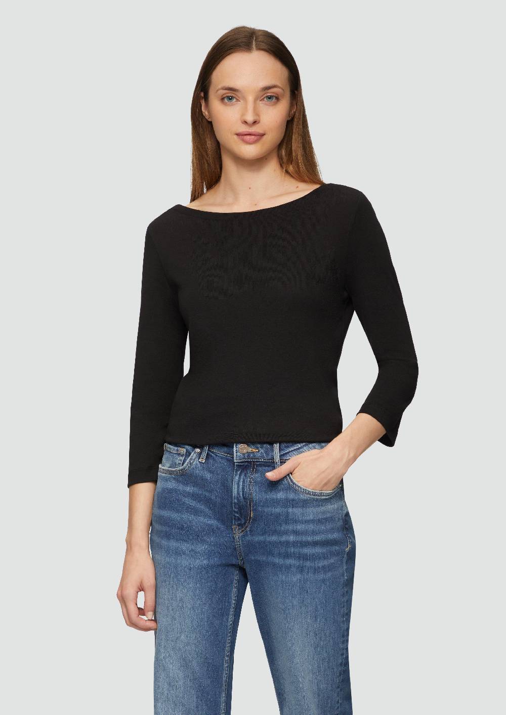 s.Oliver T-Shirt mit 3/4-Arm und U-Boot Ausschnitt Lagerräumung