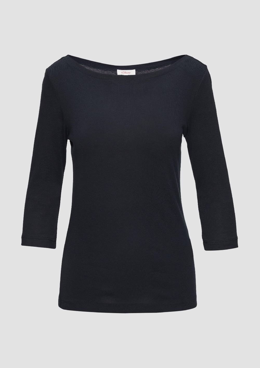 s.Oliver T-Shirt mit 3/4-Arm und U-Boot Ausschnitt Heißer Verkauf