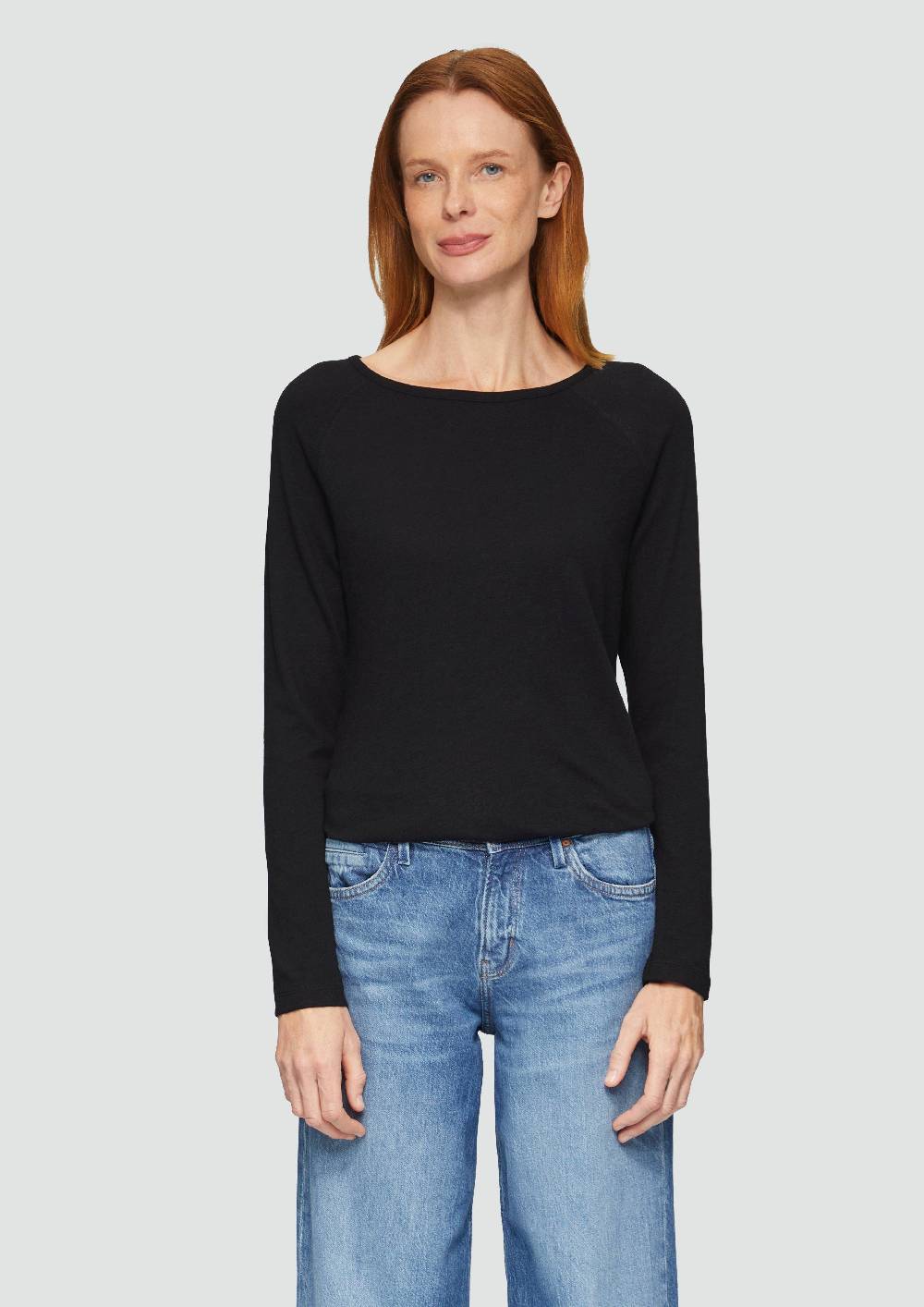 s.Oliver Langarmshirt mit Flammgarnstruktur und Raglanärmeln Neueste Mode