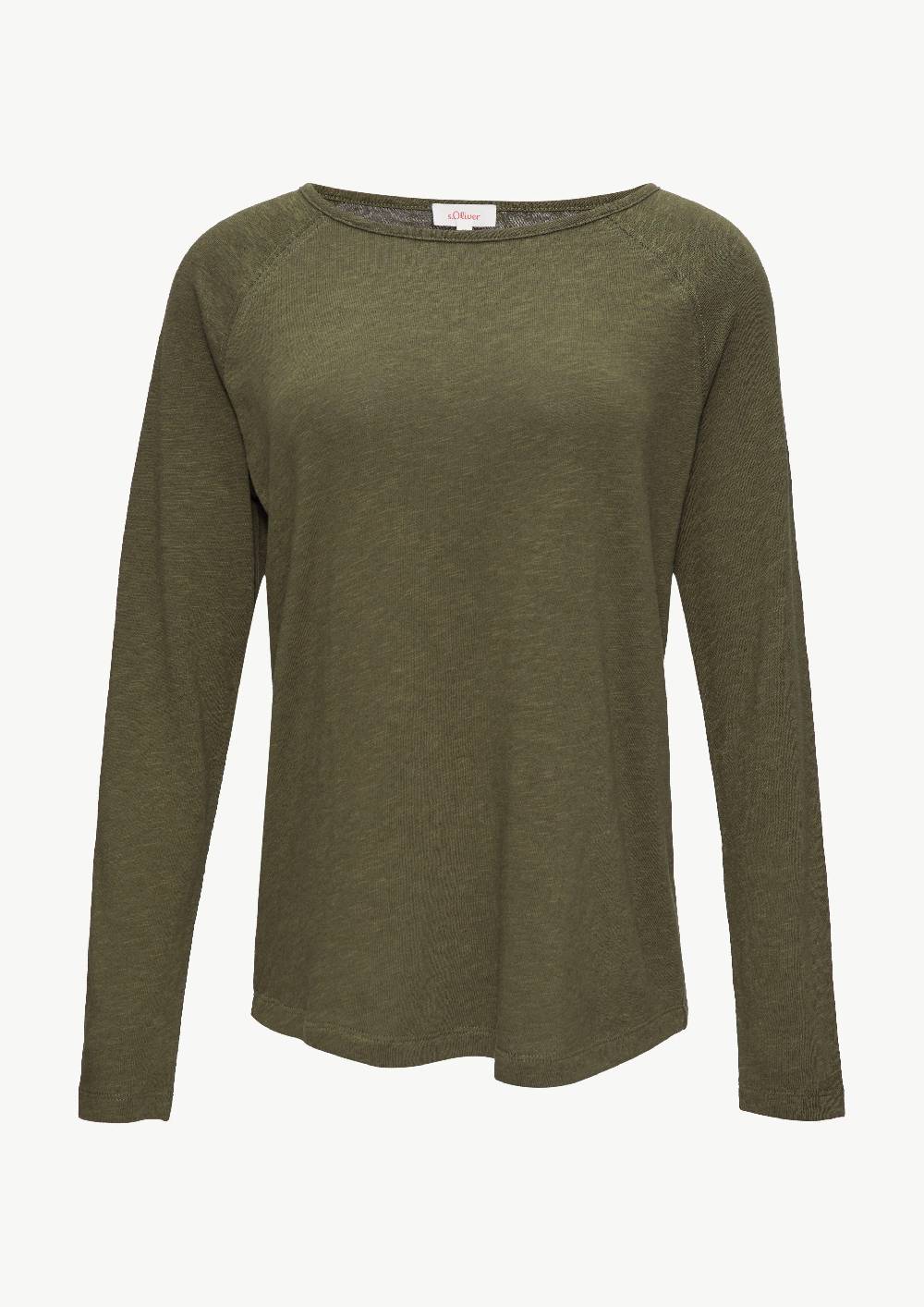 s.Oliver Langarmshirt mit Flammgarnstruktur und Raglanärmeln Online Outlet
