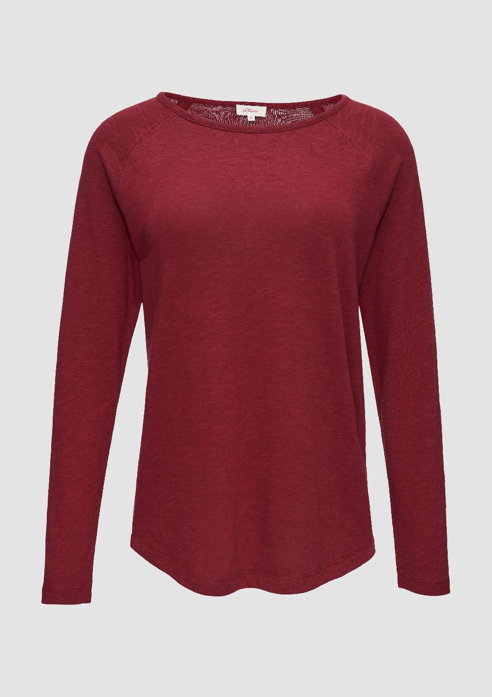 s.Oliver Langarmshirt mit Flammgarnstruktur und Raglanärmeln Zeitlich begrenztes Angebot
