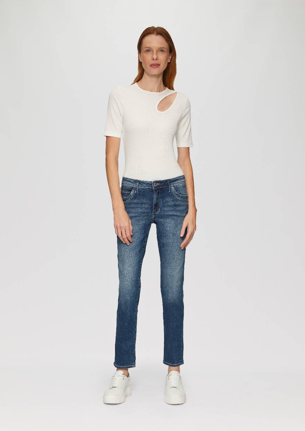 s.Oliver Jeans Betsy / Slim Fit / Mid Rise / Slim Leg / mit Zipp-Detail Kauf eins, bekomm eins gratis