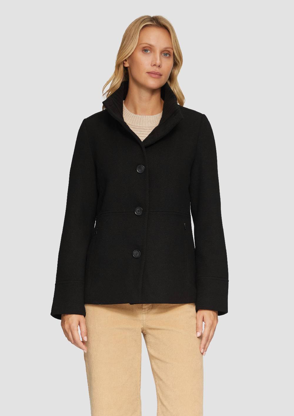 s.Oliver Twilljacke mit Strick-Stehkragen und Eingrifftaschen Nur für heute