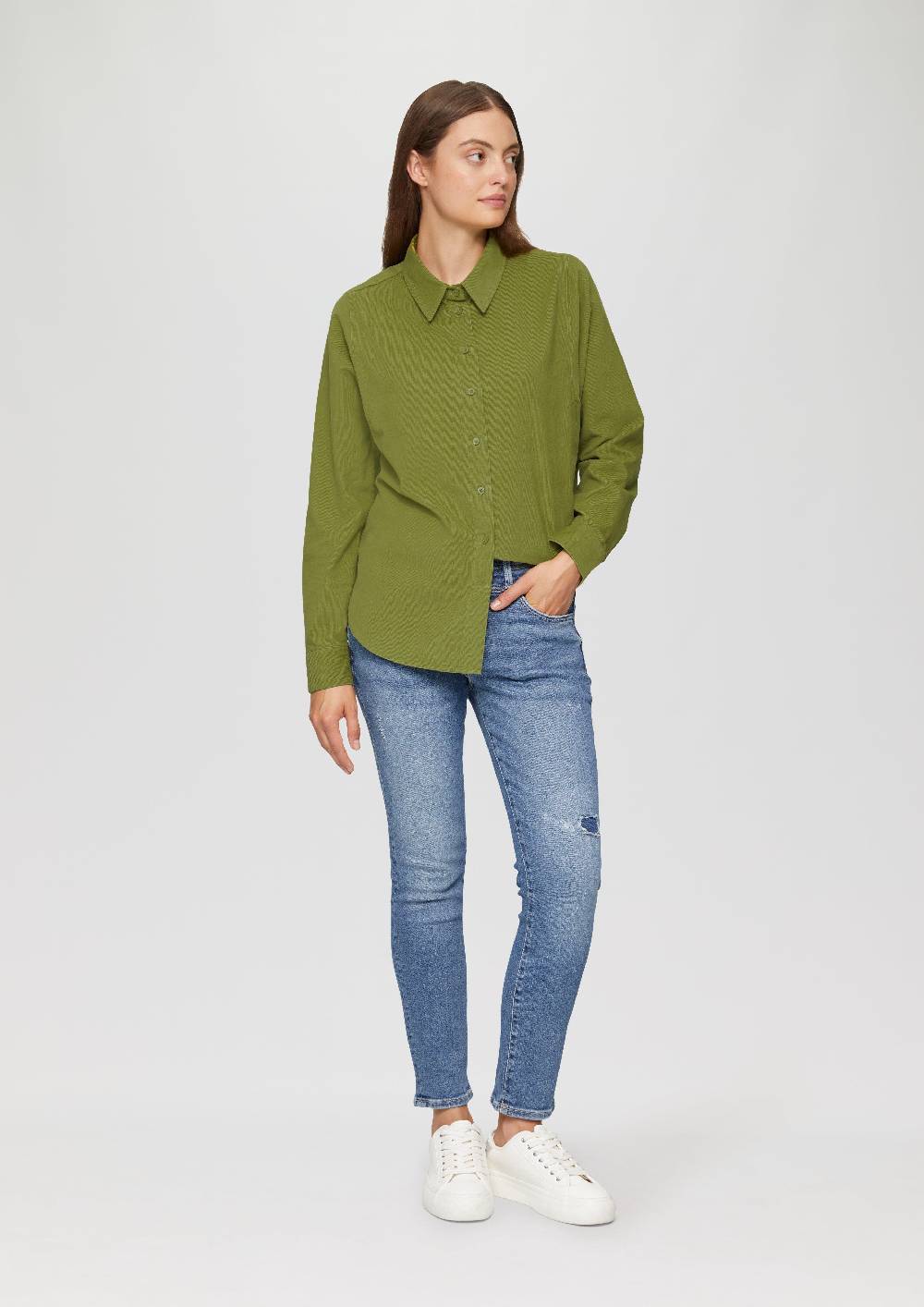 s.Oliver Cordbluse im Relaxed Fit mit Naht-Details Sonderangebot der Fabrik