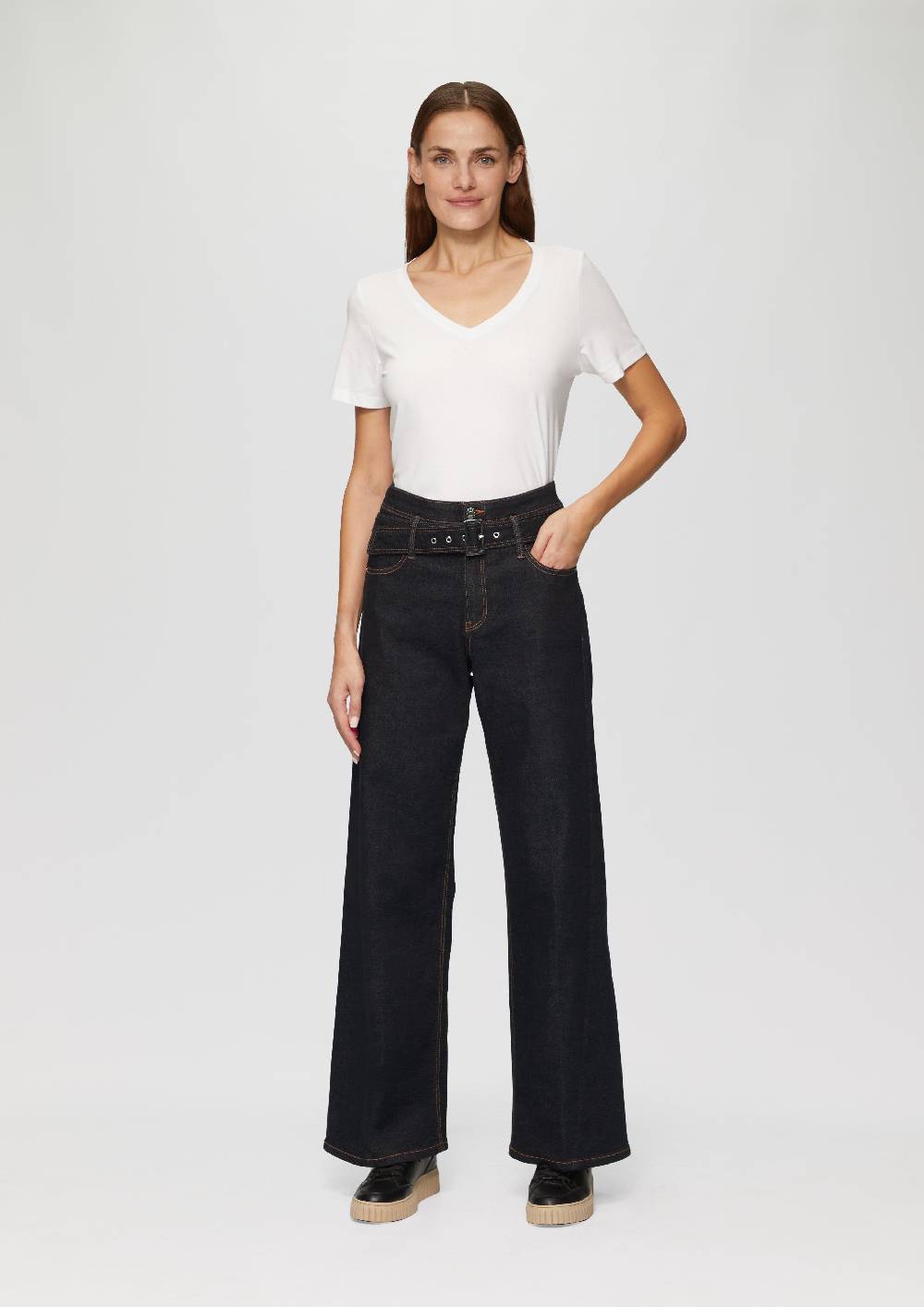 s.Oliver Jeans Suri/Regular Fit/High Rise/Wide Leg / mit Textilgürtel Super Rabatt