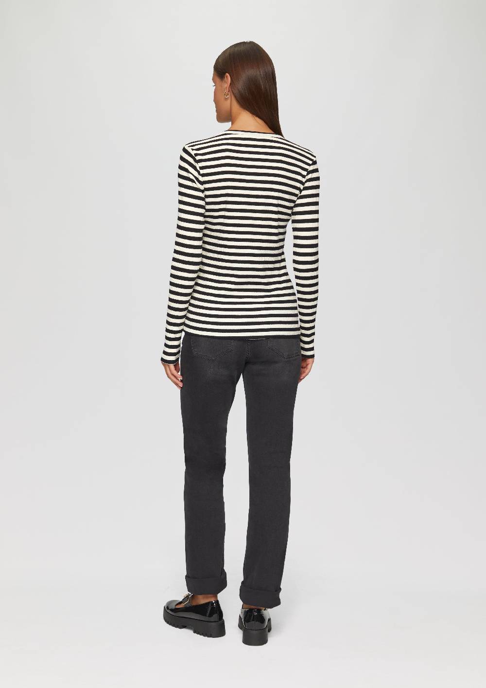 s.Oliver Geripptes Longsleeve im Slim Fit Speichern exportieren