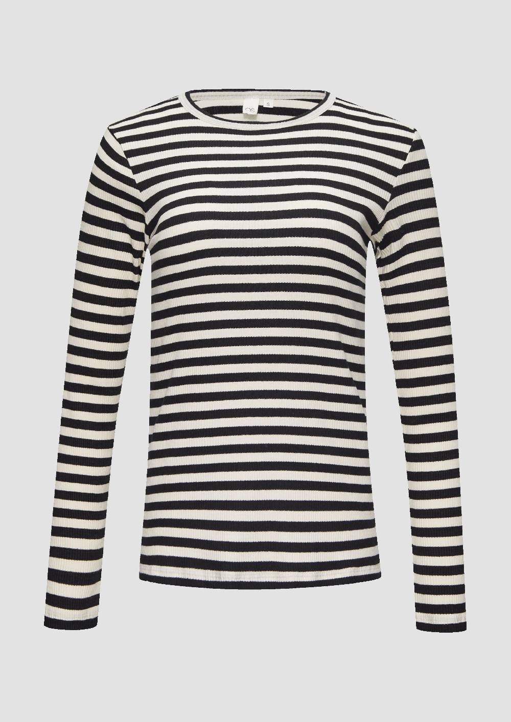 s.Oliver Geripptes Longsleeve im Slim Fit Speichern exportieren