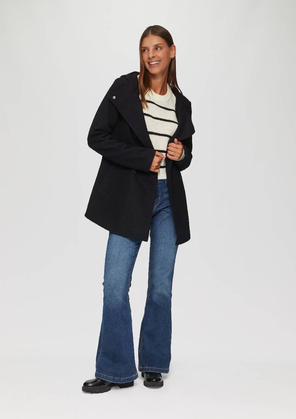 s.Oliver Jacke mit Kapuze in Wolloptik Black Friday Preise