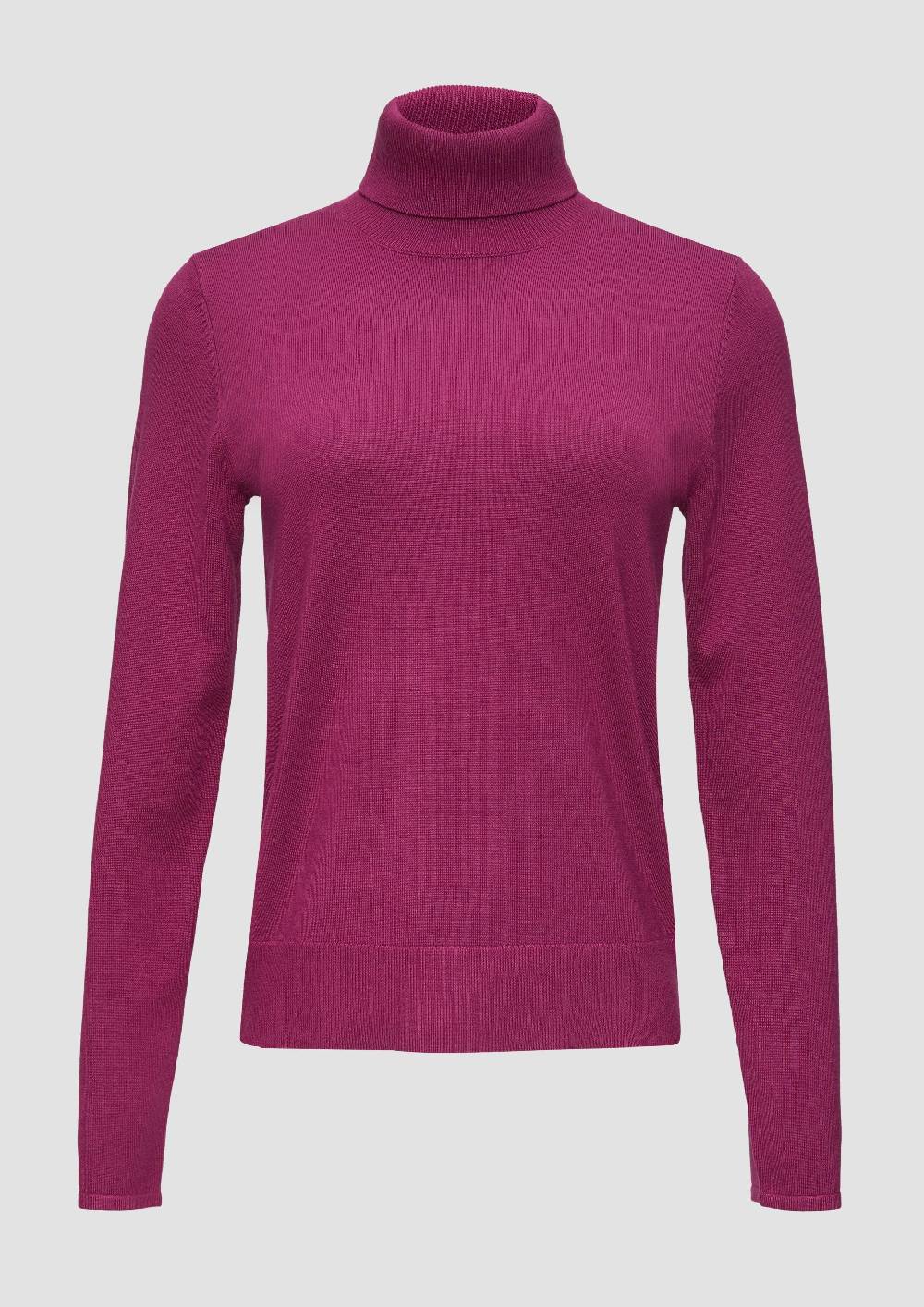 s.Oliver Feiner Rollkragenpullover aus Viskosemix Auslauf