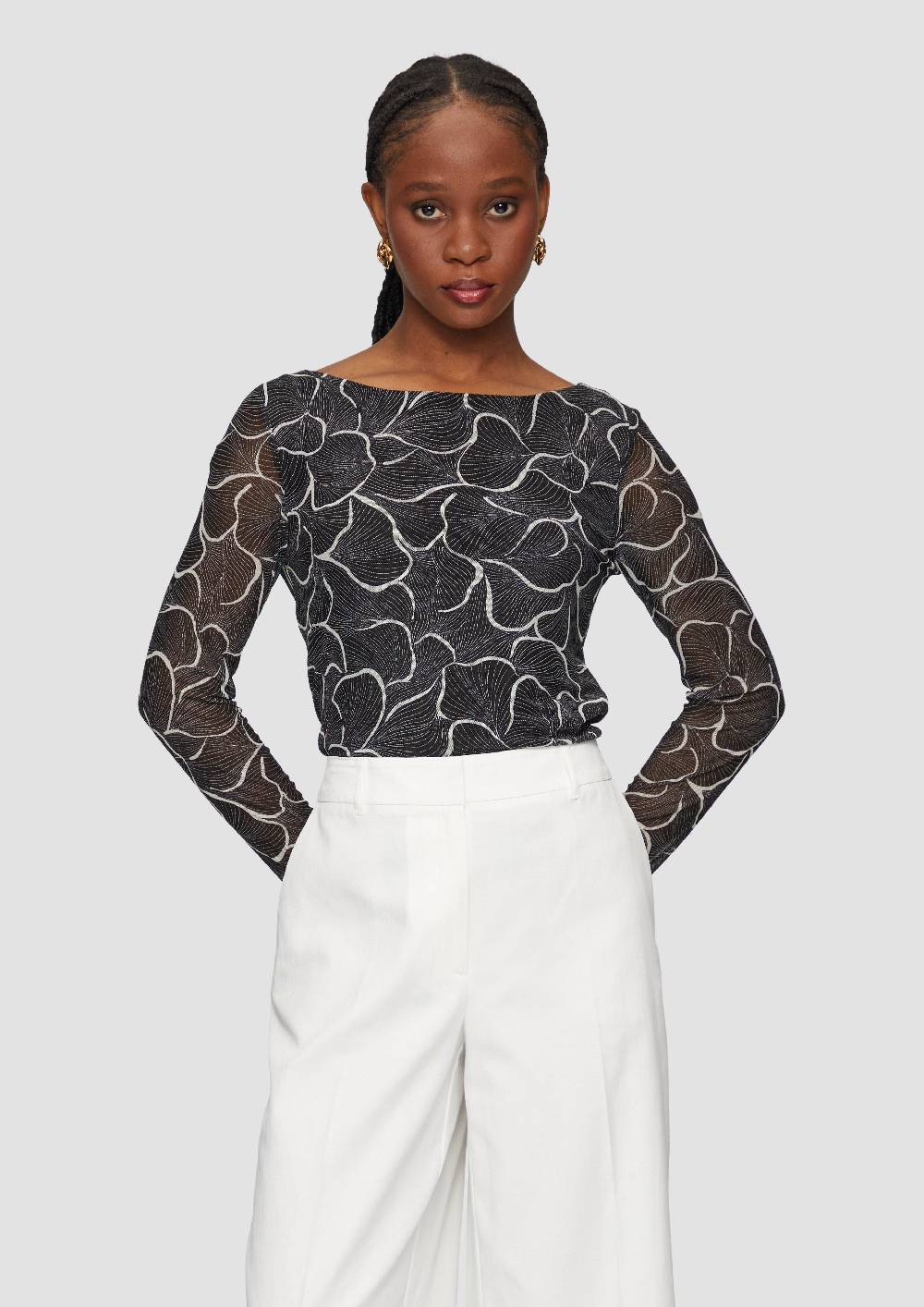 s.Oliver Mesh-Shirt mit U-Boot-Ausschnitt Angebote