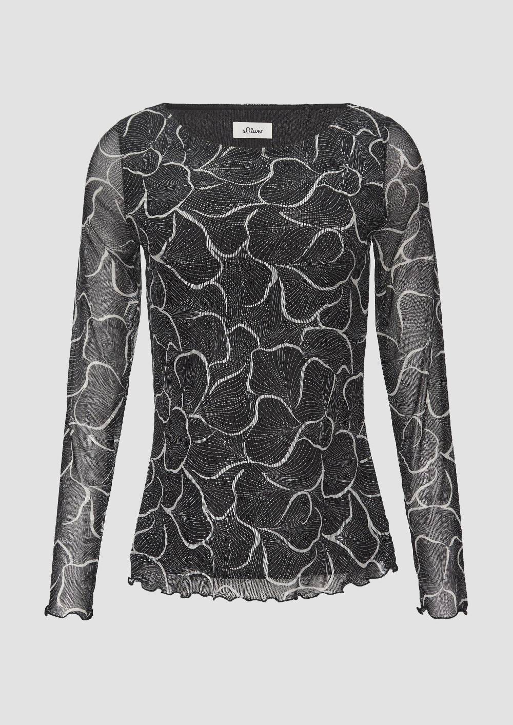 s.Oliver Mesh-Shirt mit U-Boot-Ausschnitt Angebote